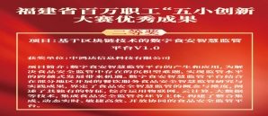 喜讯｜中鸿达荣获福建省百万职工“五小”创新大赛优秀成果二等奖